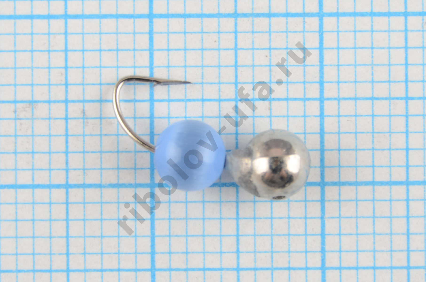 Мормышка Мир Вольфрама Дробь  с кошачьим глазом на крючке д. 4 мм серебро