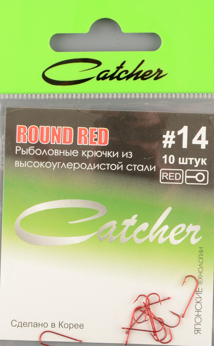 Одинарные крючки Catcher Round Red № 14