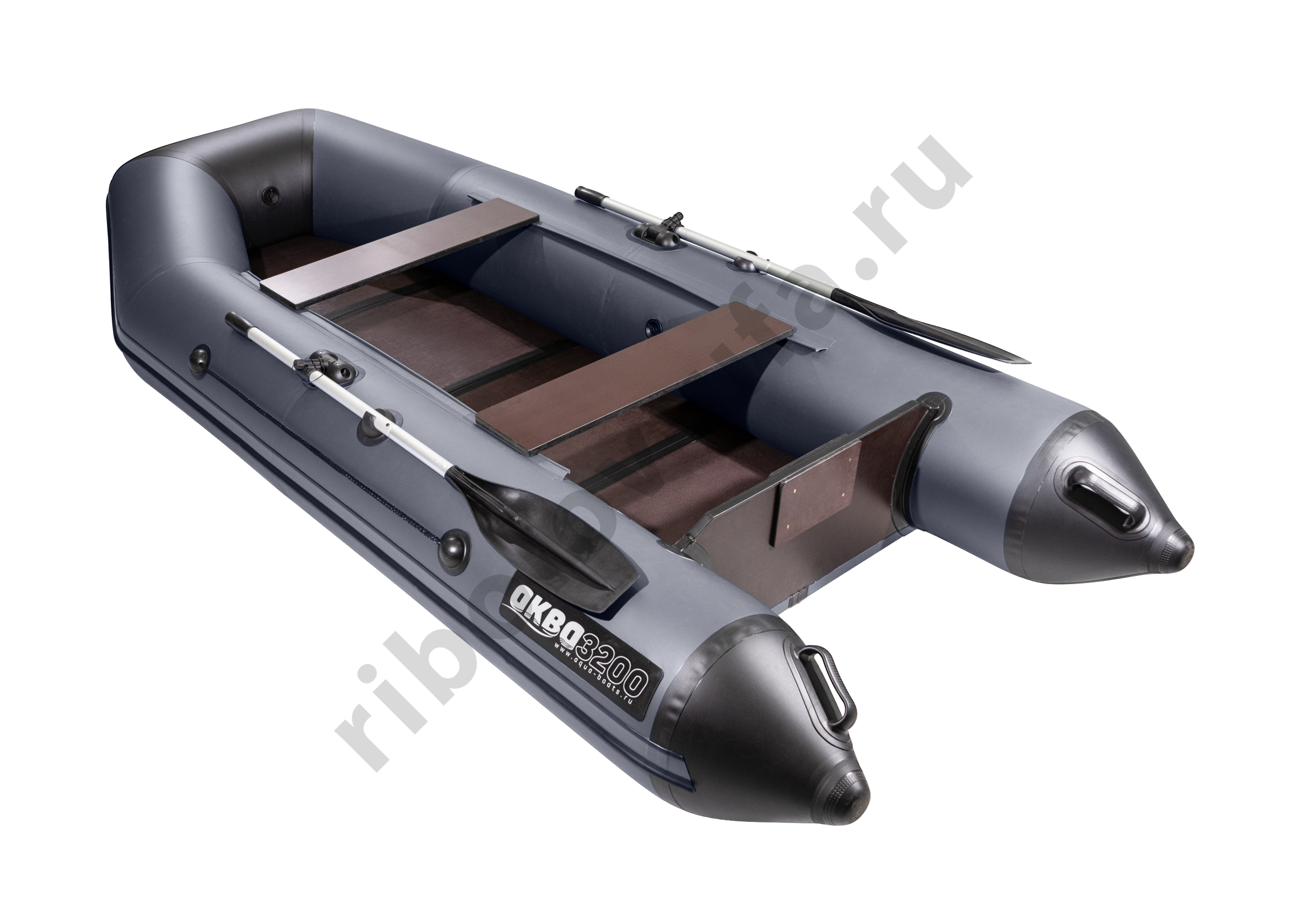 Лодка Аква 3200 Слань-книжка Киль графит/черный