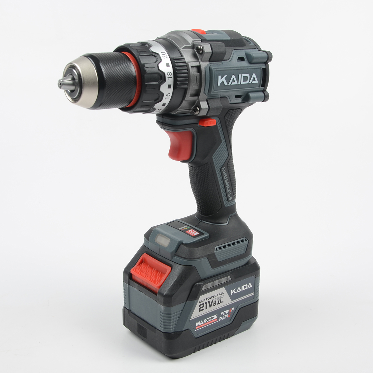 Шуруповерт-электробур Kaida 21V 8A 180NM (в кейсе)