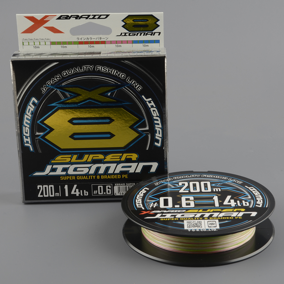 Шнур плетёный Ygk X-Braid Super Jigman X8 200m  #0.6/14 lb multicolor