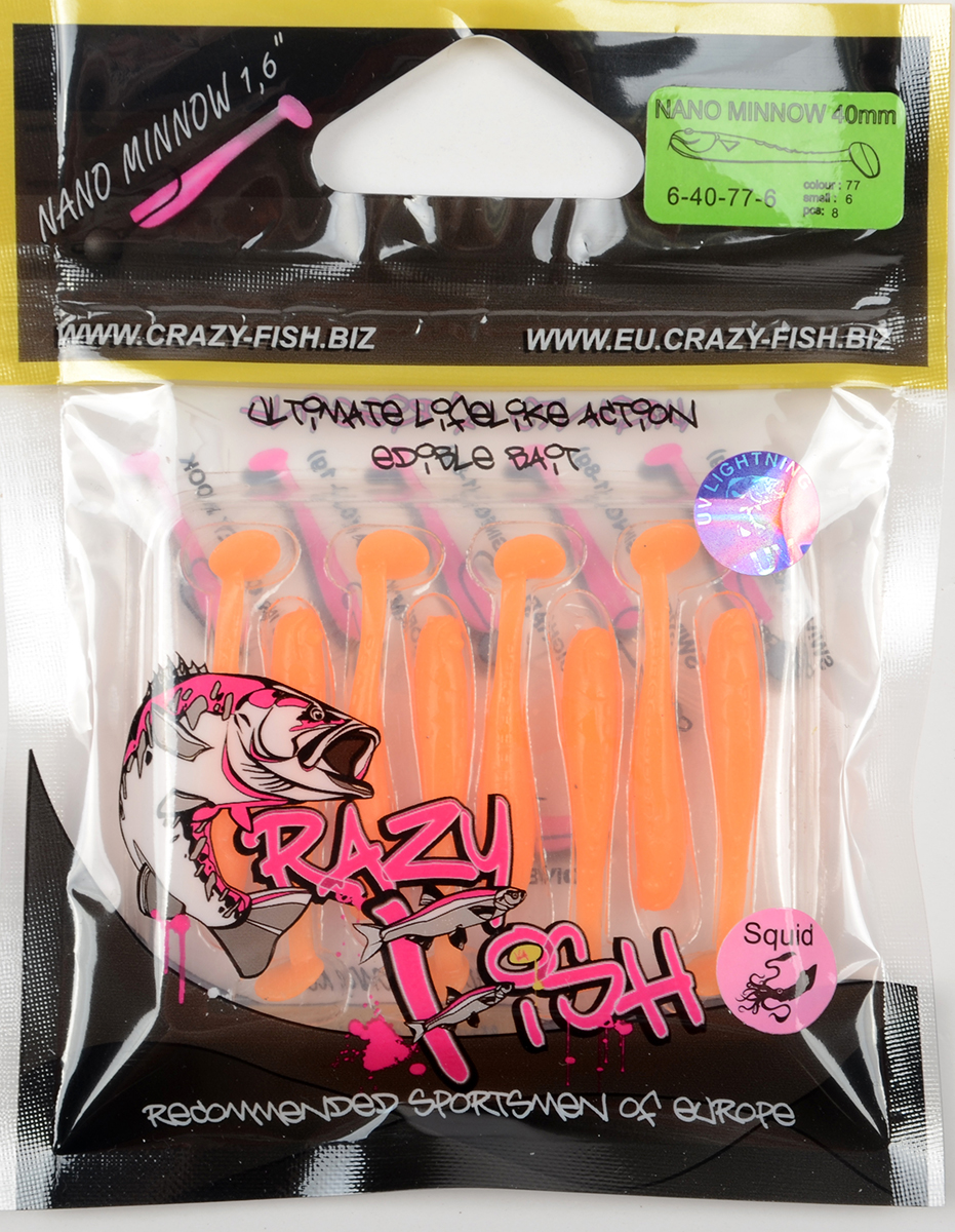 Силиконовая приманка Crazy Fish Nano minnow 1,6in 40мм цв.77 (кальмар)