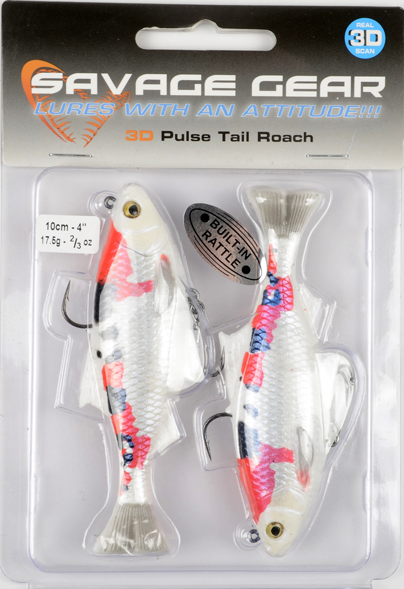 Силиконовая приманка Savage Gear 3D Pulse Tail Roach 10см 17.5 гр koi  (тонущая) 63722
