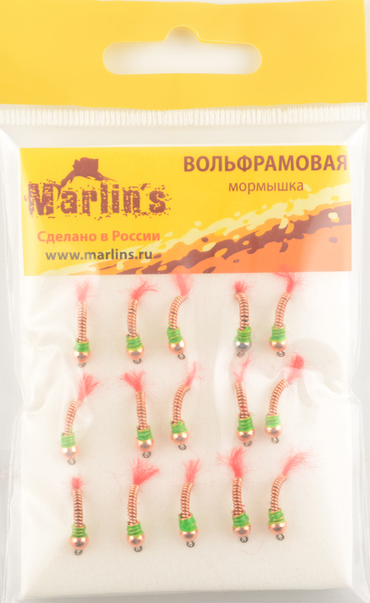 Мормышка вольфрам. Marlins Лесотка 3,5мм 0,45гр. кр.14 цв. Cu