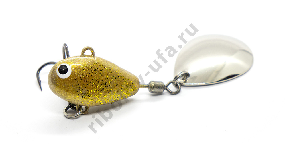 Тейл-спиннер UF Studio Hurricane 18гр. 30мм. кр. тройник №6, цв. Gold glitter