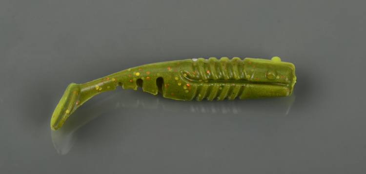 Силиконовая приманка Manns Samba -80 цв. 112 лимонно-болотный с блестками (уп.20шт)