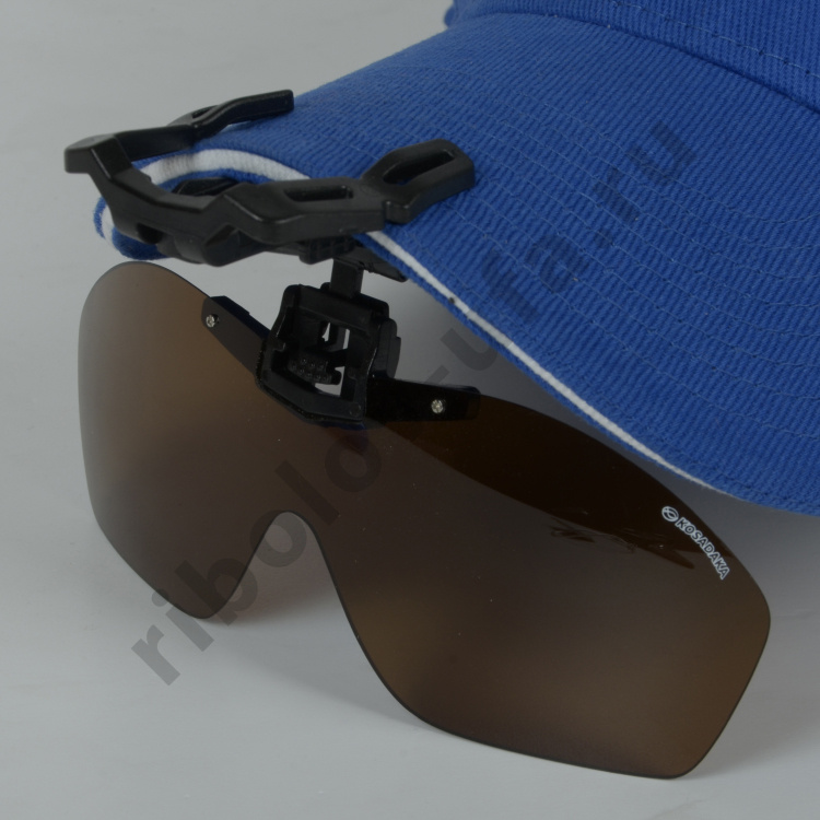 Накладки Kosadaka Clip-on-Clap поляризационные на бейсболку коричневые