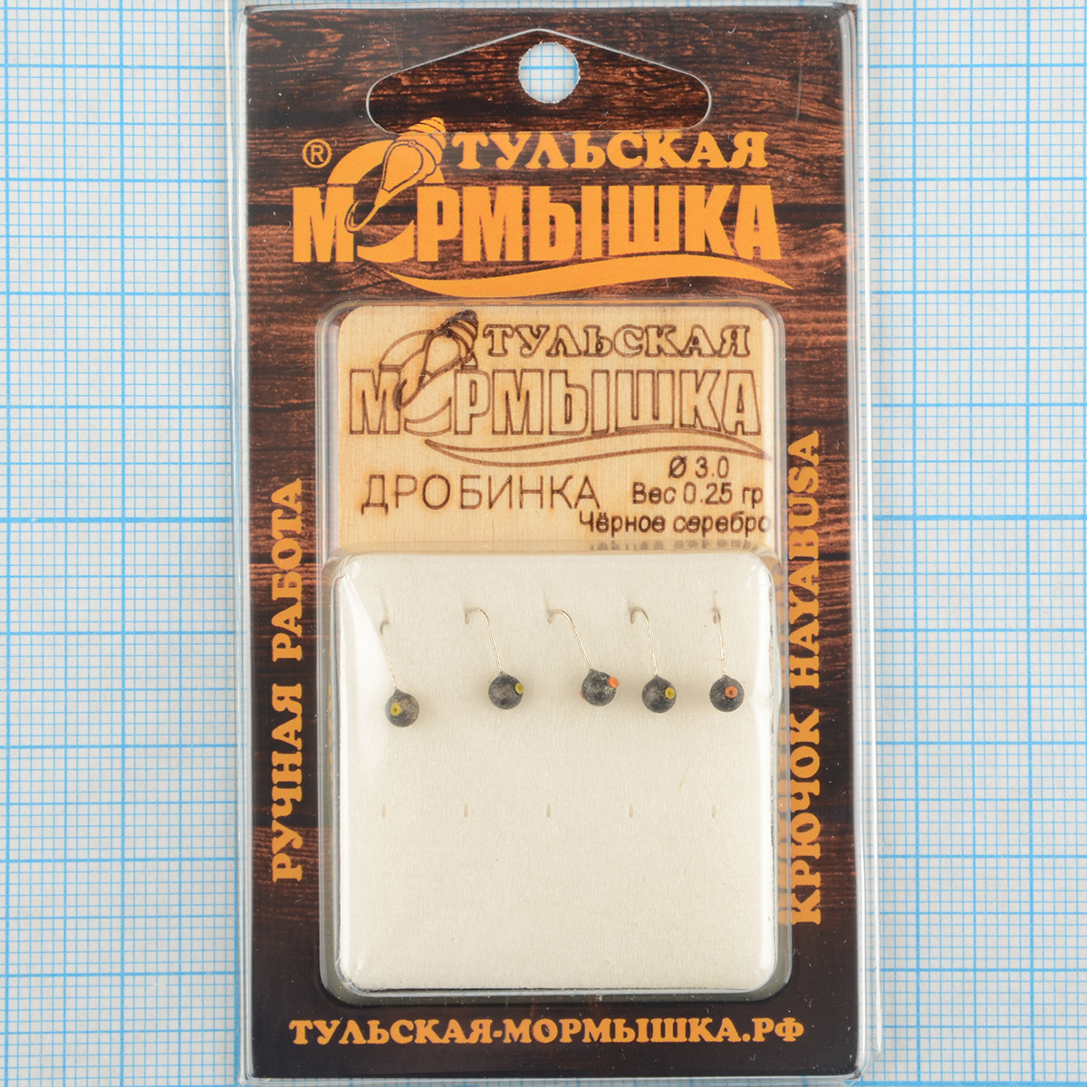 Мормышка вольфрам.Тульская Дробинка с кембриком 3,0мм черное серебро