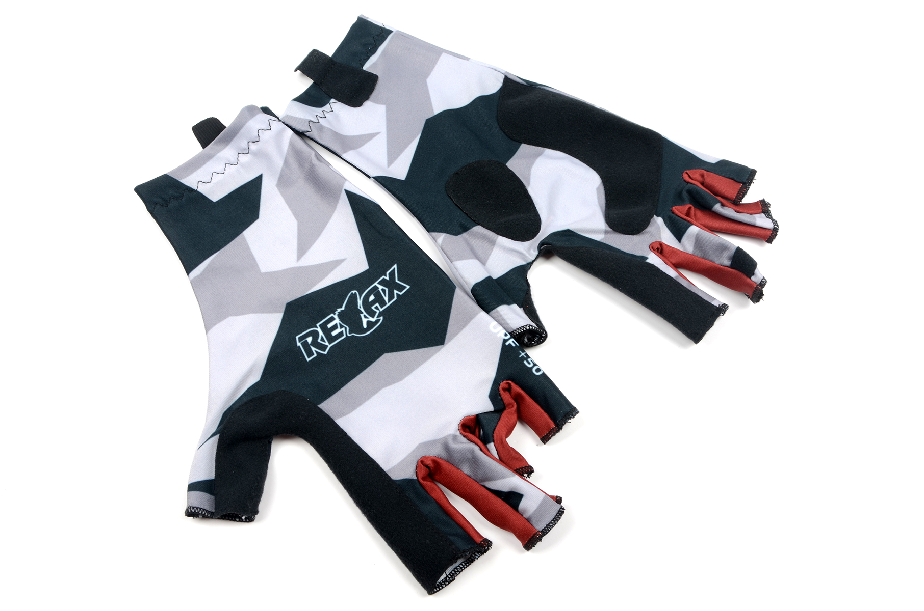 Перчатки спиннингиста Relax серое камо р. XL