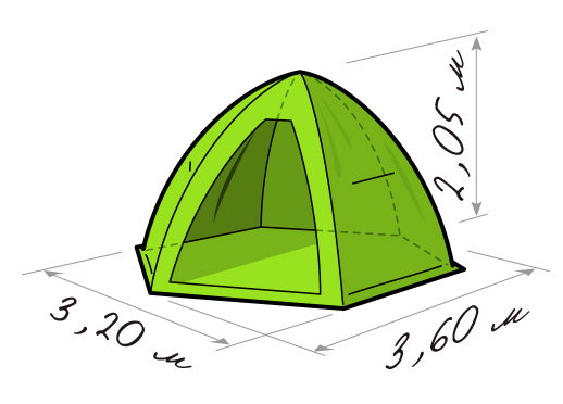 Палатка зимняя Лотос 5 Универсал Баня  9м.кв. 320x360x205  5,1кг дюрал