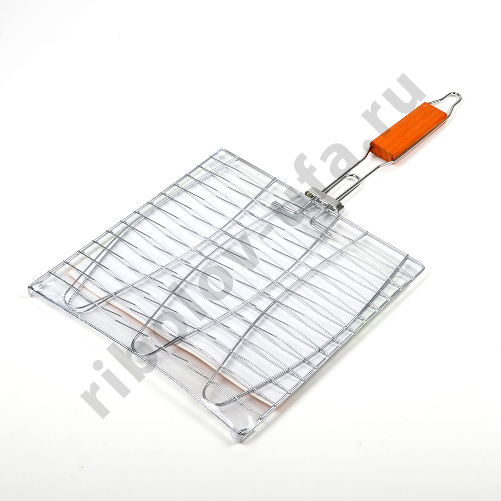 Решетка-гриль Green Glade BBQ721С (0282) (28*28 см), L=54 см, деревяная ручка