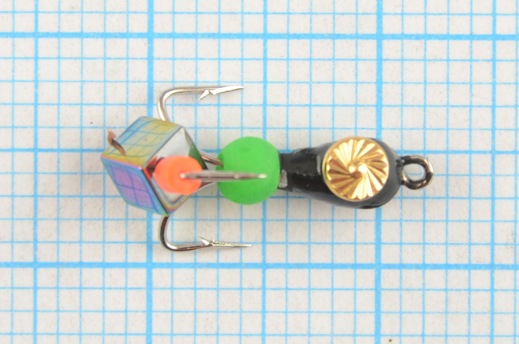 Мормышка Мир Вольфрама Черт Хамелеон кубик подвесной с коронкой д. 3 мм