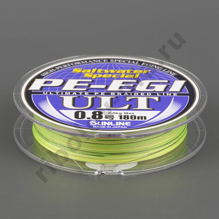 Шнур плетёный Sunline PE EGI ULT HG 120 м, 0.8 мм, 6.0 кг