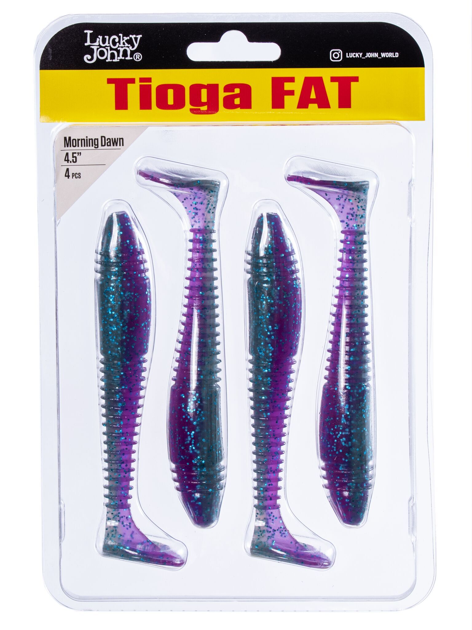 Силиконовая приманка Lucky John Pro Series Tioga Fat 4.5in 11.4см /T91 (4 шт/уп)