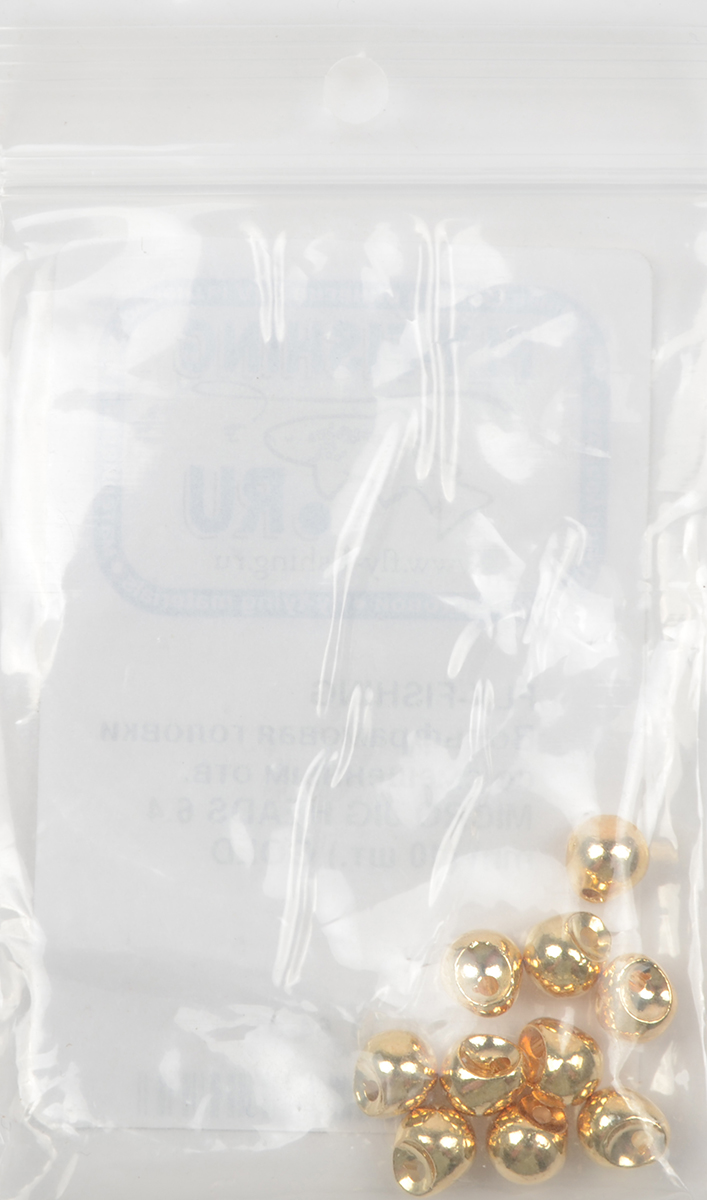 Вольфрамовые головки Fly-Fishing со смещенным отв. Micro Jig Heads 6.4 mm (10 шт.) Gold