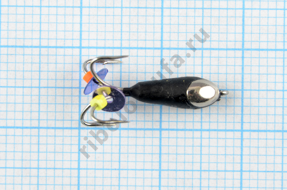 Мормышка Wormix точеная вольфрамовая Черт d=4 с коронкой 4 крючка арт. 138