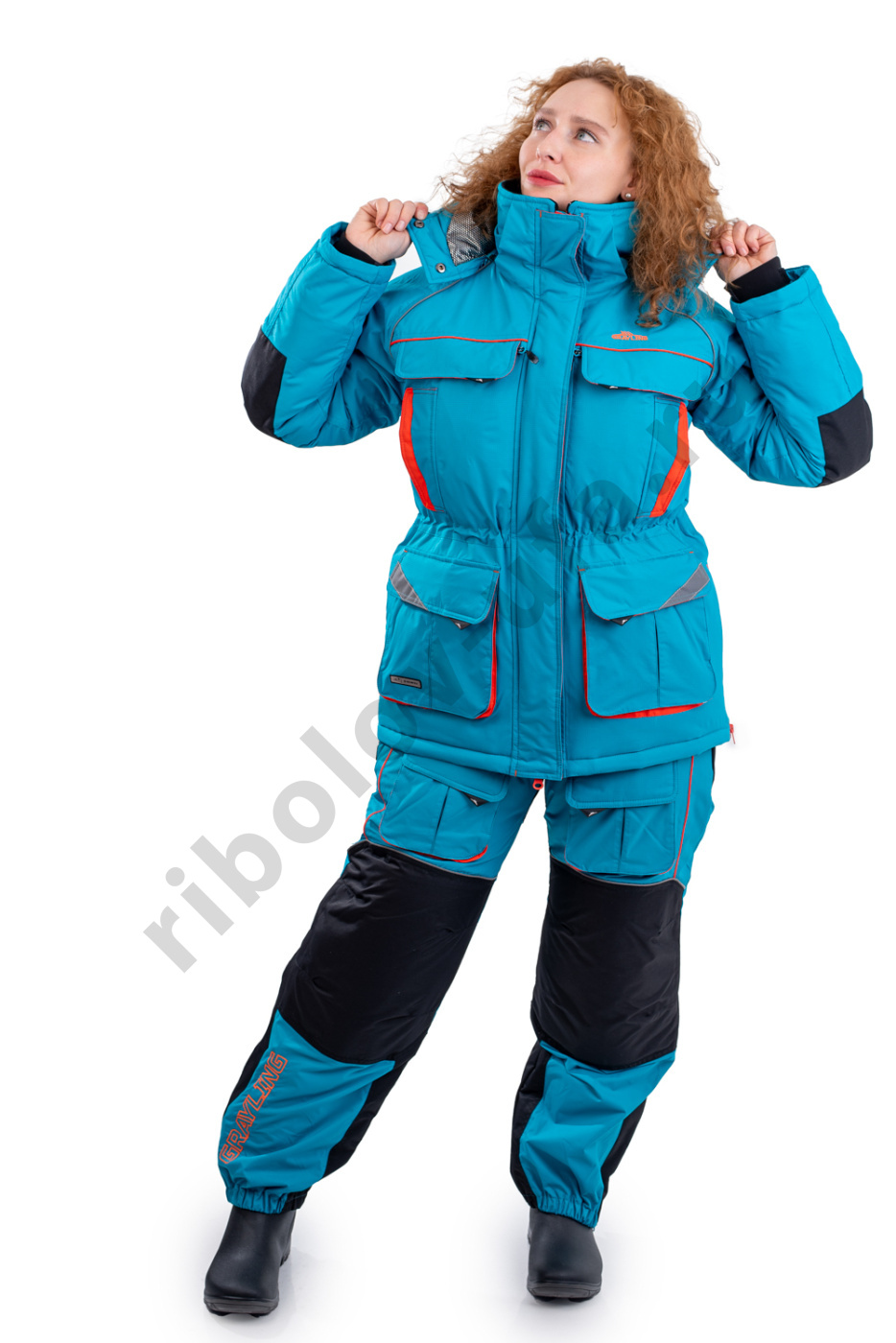 Костюм зимний женский Novatex Камчатка цв.Бирюза/Оранжевый р. 44-46 рост 170-176