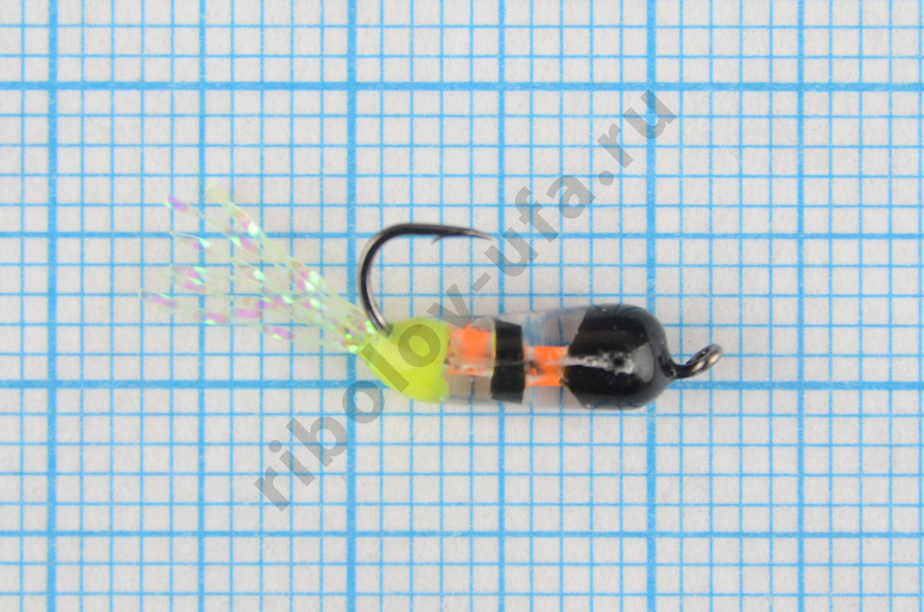 Мормышка Владимирский вольфрам Поденка 3мм 0,35гр Fluorescent Black/Orange