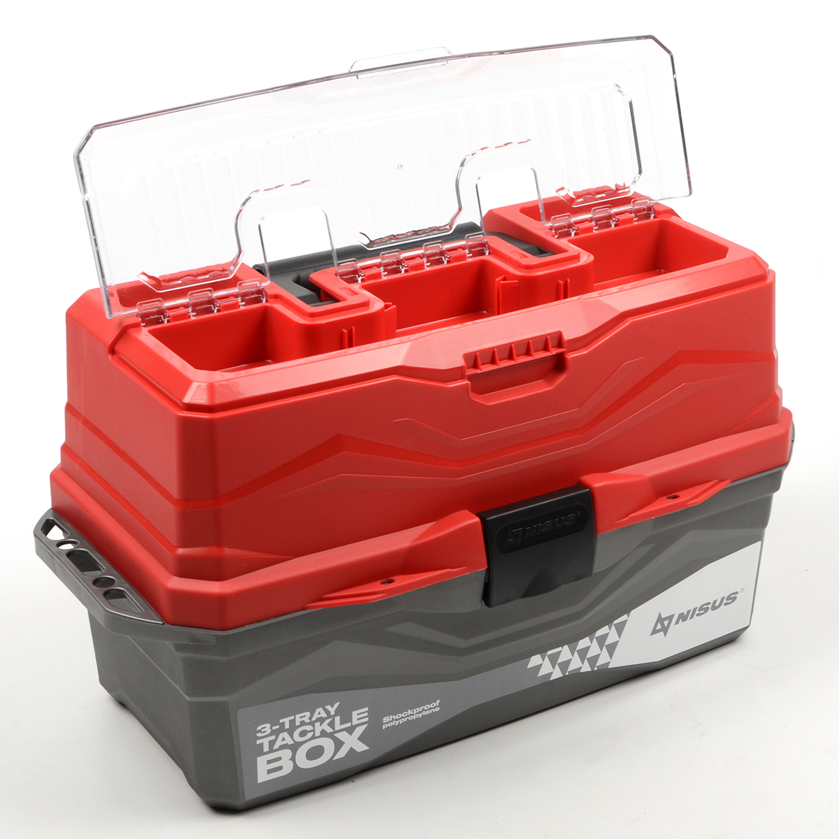 Ящик рыболовный Nisus Tackle Box 3-х полочный, цв. красный