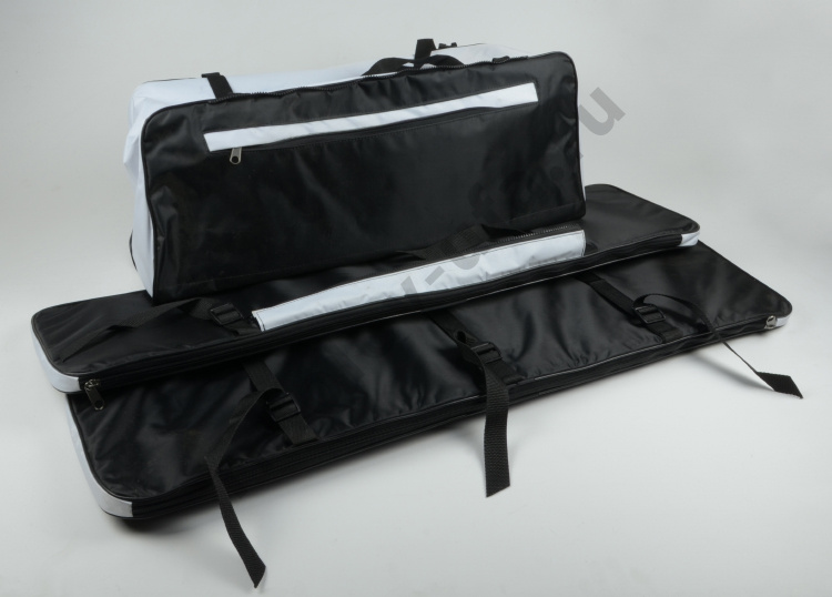 Комплект мягких накладок на сиденье с сумкой 700х200 Черные (Мастер лодок)