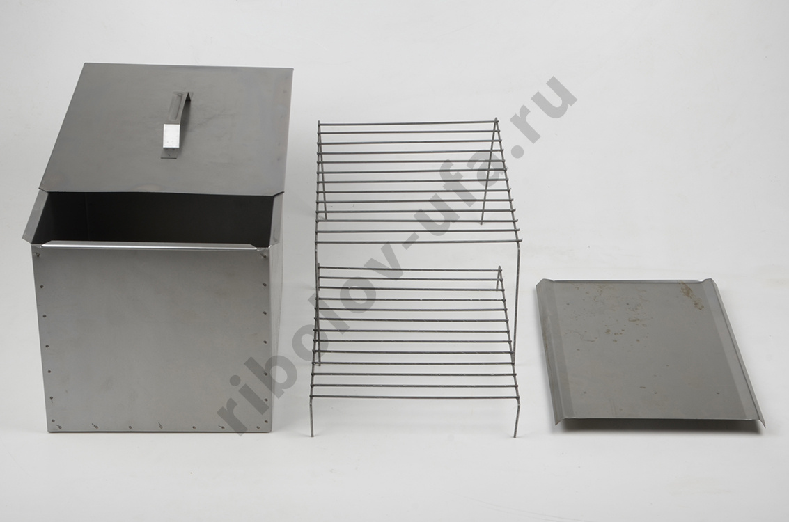 Коптильня двухъярусная Стандарт Высокий с поддоном для сбора жира 380х280х270, сталь 0,8 мм
