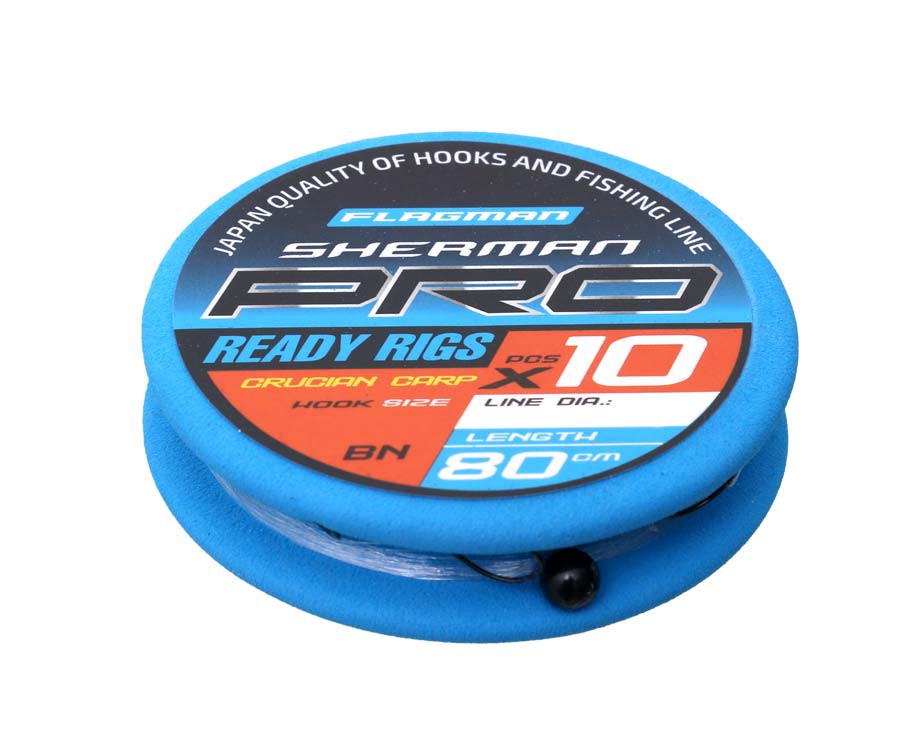 Поводок Flagman Sherman Pro Crucian Carp Ready Rigs №10 d0.148мм 80см