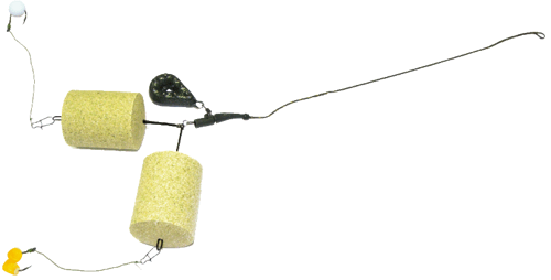 Донная снасть с лидкором, V-образная оснастка, 2крючка Iseama №13, груз 50г