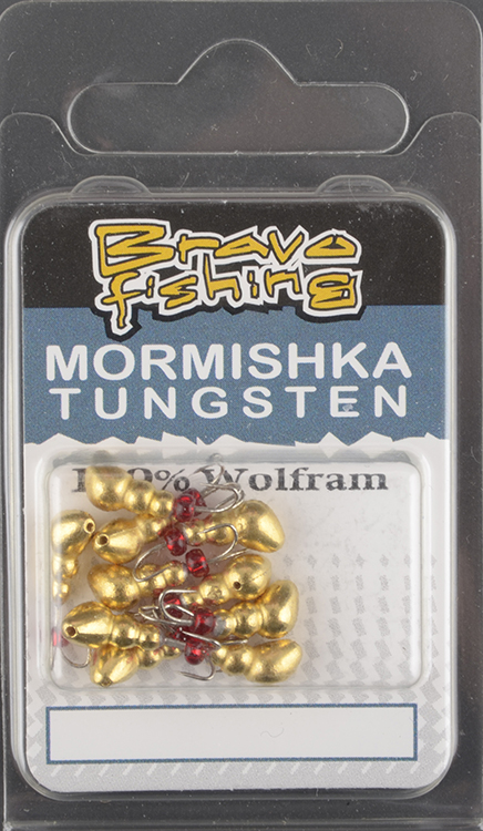 Мормышка вольфрам Bravo Fishing Муравей с отверст. коза 4.0 мм 1,30гр Gold с бисером