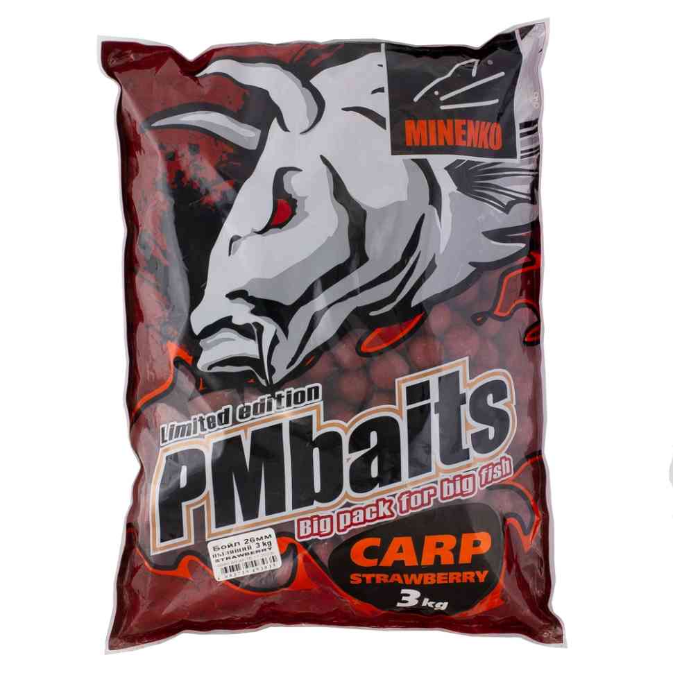 Бойлы Minenko пылящие 20мм 3кг Клубника 