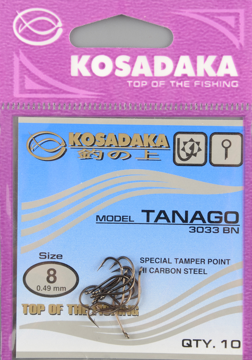 Одинарные крючки Kosadaka Tanago BN №8
