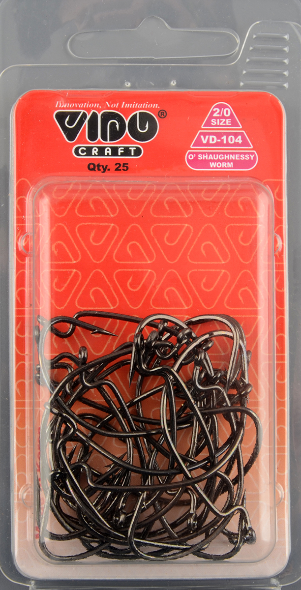 Офсетные крючки Vido O`Shaughnessy Worm VD104 №2/0 BLN 