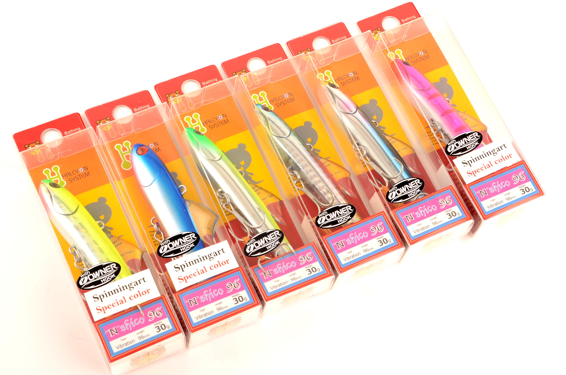 Виб Halcyon System "N" Shico 96mm 30gr BM Fin #04 H-C Rainbow