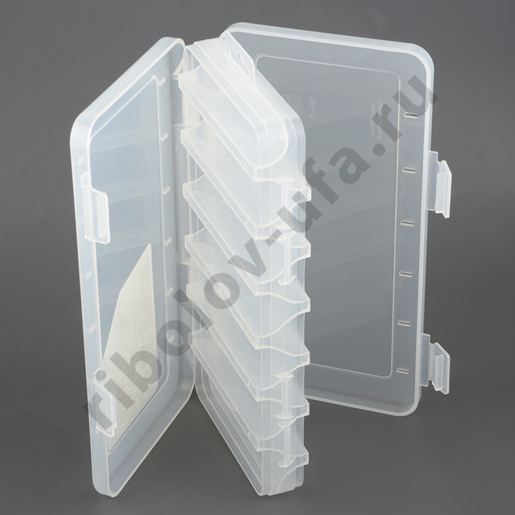 Коробка ВБ-2 для воблеров и балансиров 2-х стор. (6+6отд)(230*125*35мм) цв.белый Три Кита