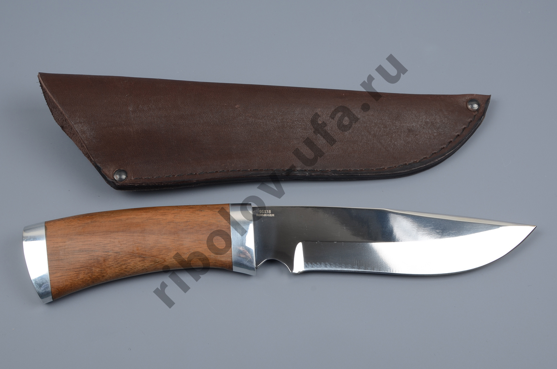 Нож Лесник кованая нерж.сталь, 95х18, орех (ручная работа)