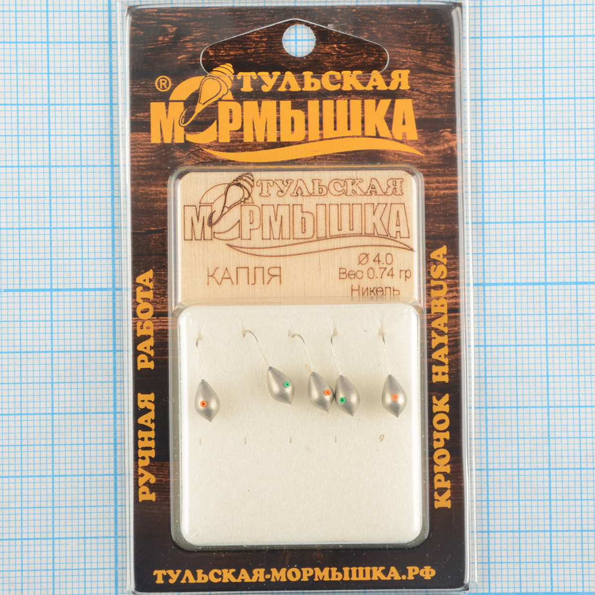 Мормышка вольфрам.Тульская Капля с кембриком 4,0мм никель