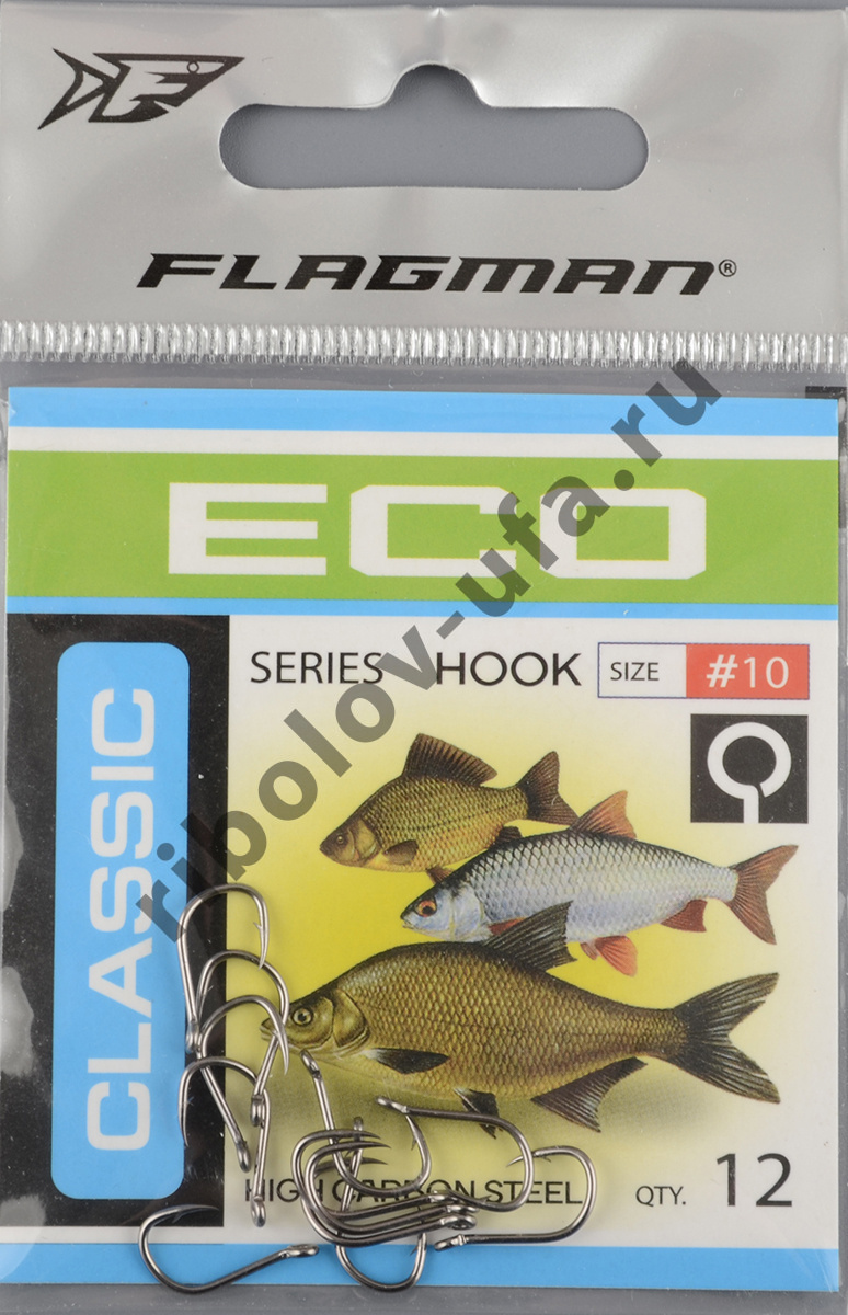 Одинарные крючки Flagman Classic 2 №10 (12шт/уп)