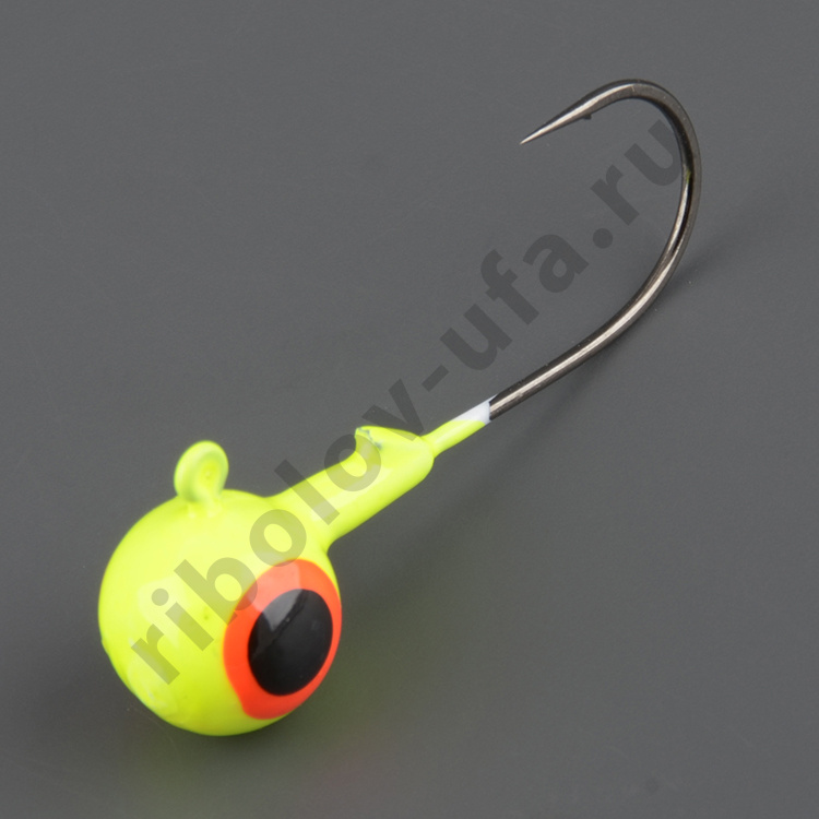 Джиг-головки Мормыш шар 12 гр. кр. №3/0 цв. 02-желтый 