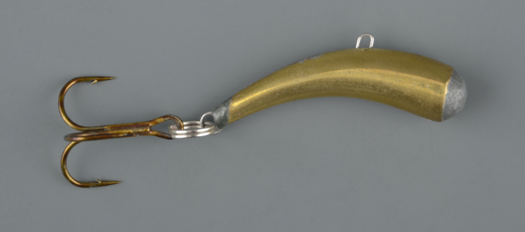 Зимняя блесна Клык большой с ушком без крючка золото/серебро (20 гр)