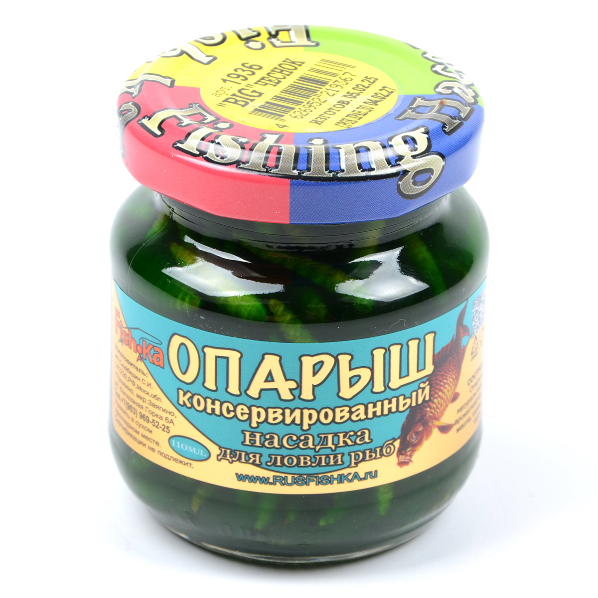 Насадка Fish.ka Опарыш Big консерв. Чеснок 110мл стекл/б