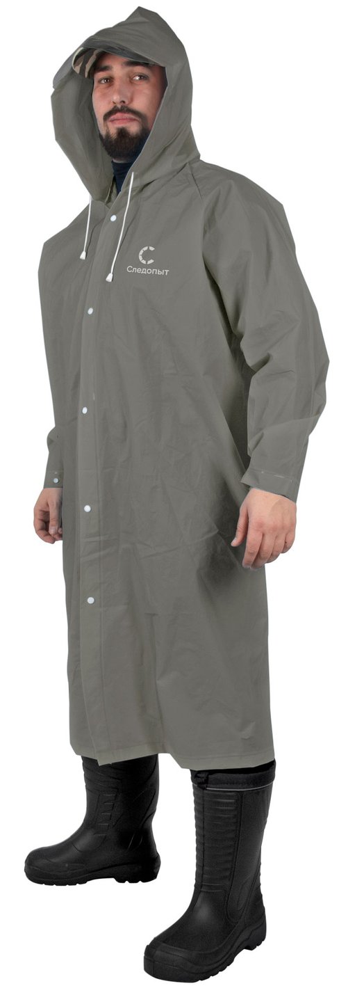 Плащ-дождевик Следопыт Eva, 75x125см, с козырьком на капюшоне, р. 52-54, цв. серый