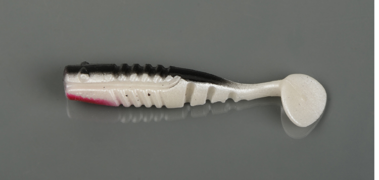 Силиконовая приманка Manns Samba -80 цв. 35 перламутр с черной спин и кр горл (уп.20шт)