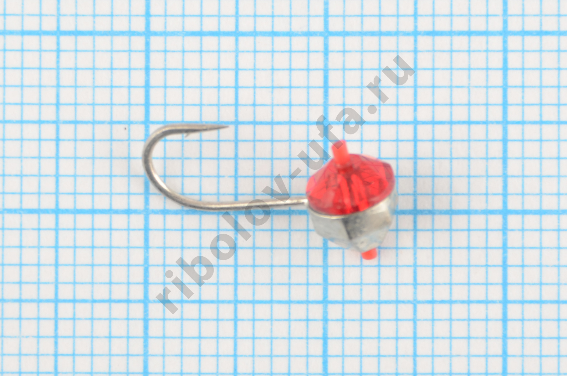 Мормышка вольфрам Bravo Fishing Шар с ушком, грань. кембрик и Swarovski 5.0 мм 0.90 гр Sil-красный