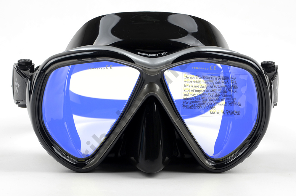 Маска Sargan Вуокса, черный силикон, просветленные линзы 