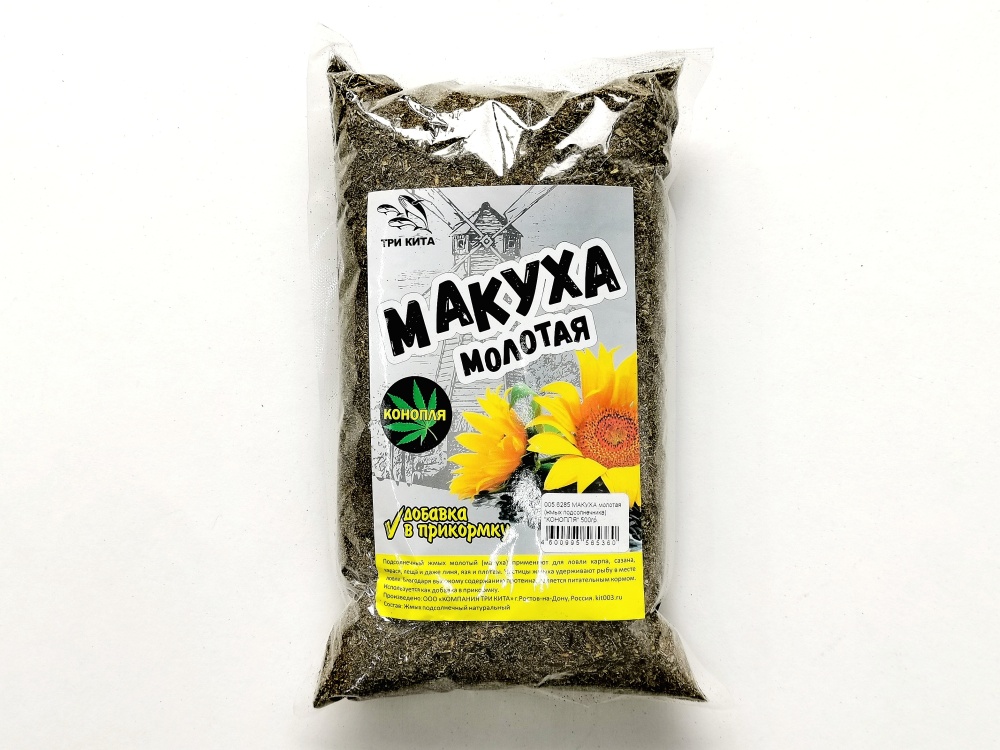Макуха молотая Три Кита (жмых подсолнечника) 500гр. Конопля