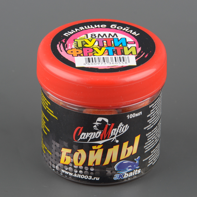 Бойлы пылящие Три кита На Карпа 18мм 100мл (банка) Тутти-Фрутти