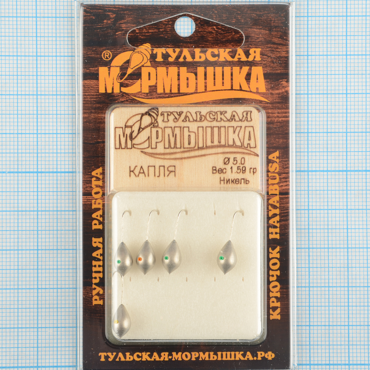 Мормышка вольфрам.Тульская Капля с кембриком 5,0мм никель