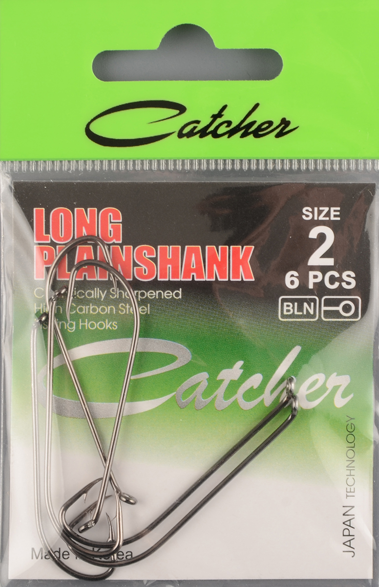Одинарные крючки Catcher Long Plain Shank № 2