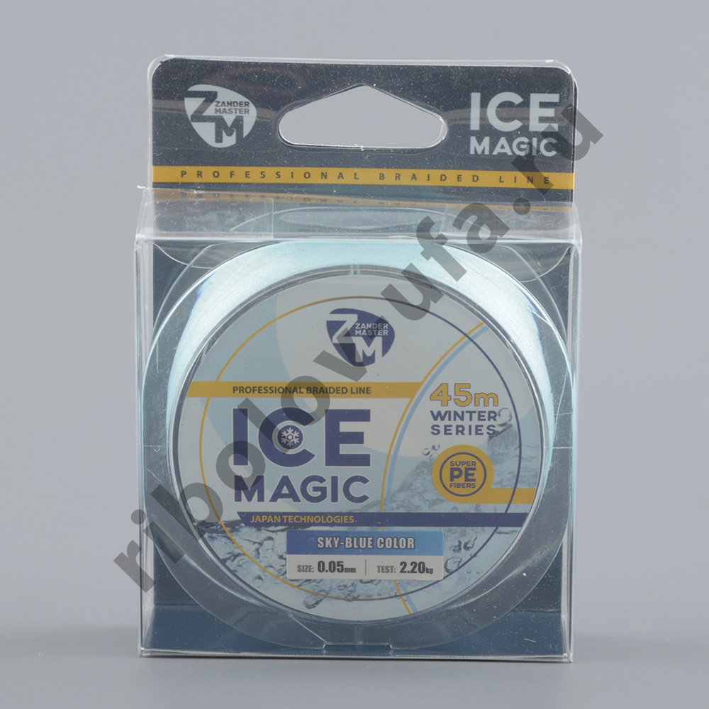 Шнур плетёный Zander Master Ice Magic x4 sky blue, 45м, 0.12мм