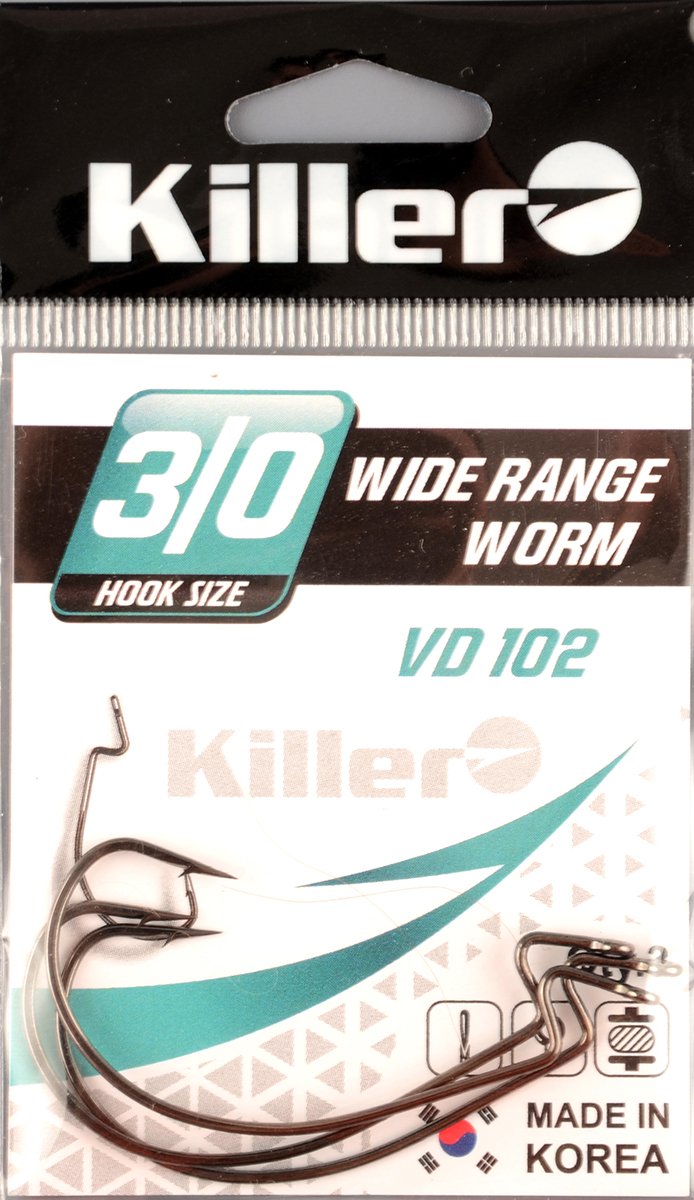 Офсетный крючок Killer Wide rande worm VD-102 № 3/0