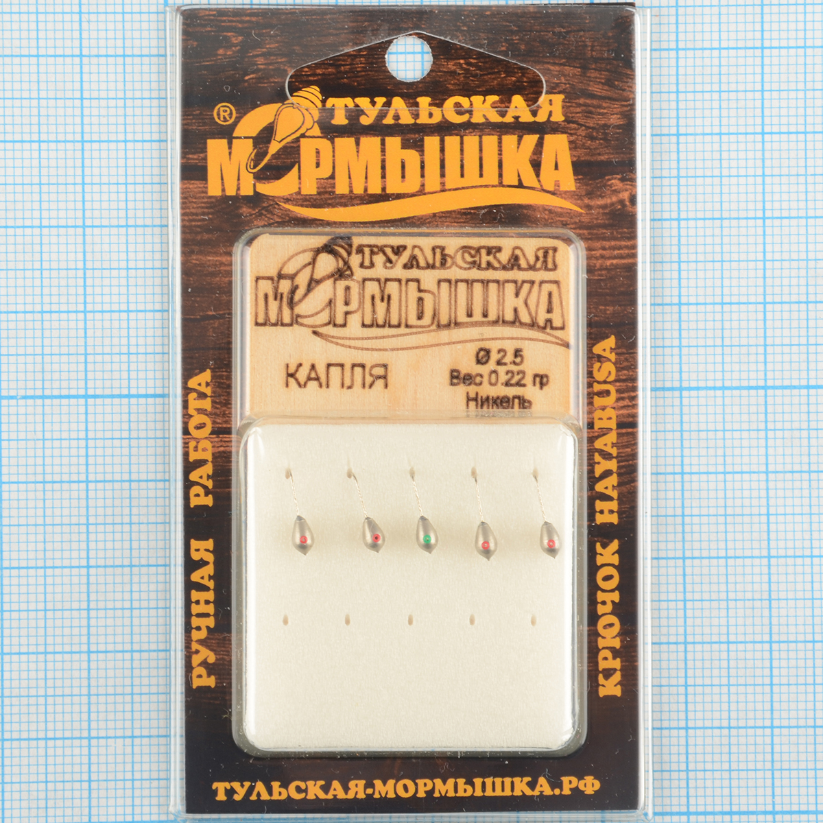 Мормышка вольфрам.Тульская Капля с кембриком 2,5мм никель